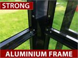 Orangery/greenhouse glass 13.3 m², 4.45x2.99x2.95 m w/Base and cresting, Black