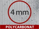 Drivhus polycarbonat Forlængelse, Arrow, 6m², 3x2m, Sølv