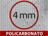 Invernadero en policarbonato 4,78m², 1,9x2,52x2,01m c/base, Negro