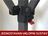 Brzo sklopivi paviljon FleXtents Steel 3x6m Crna, uključ. s 6 lijepim ukrasnim zavjesama