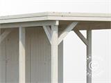 Wooden carport w/shed, 3.6x7.62x2.32 m, 23.1 m², Natural, COMPLETE SET