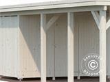 Carport aus Holz mit Schuppen, 3,6x7,62x2,32m, 23,1m², Natur, KOMPLETTES SET