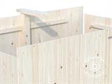 Abrigo para carro de madeira c/ armazém, 3,6x7,62x2,32m, 23,1m², Natural