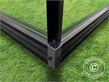 Orangery/gazebo glass 12 m², 4.2x2.86x2.84 m w/base, Black