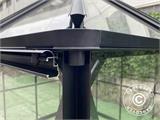 Orangery/gazebo glass 12 m², 4.2x2.86x2.84 m w/base, Black