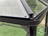 Orangery/gazebo glass 12 m², 4.2x2.86x2.84 m w/base, Black