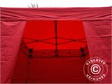 Faltzelt FleXtents PRO 2x2m Rot, mit 4 Seitenwänden