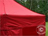 Faltzelt FleXtents PRO 2x2m Rot, mit 4 Seitenwänden