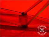 Tente pliante FleXtents PRO 3x4,5m Rouge, avec 4 cotés