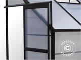 Lean-to Greenhouse Polycarbonate, 2.4 m², 1.25x1.92x2.21 m w/base, Black