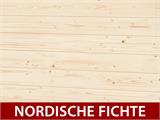 Tisch- und Bankgarnitur aus Holz, 0,74x1,8x0,75m, Natur