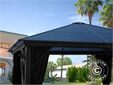 Gazebo Santa Barbara con tende e zanzariera, 4x4m, Nero