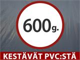 Pressutalli PRO 6x12x3,7m PVC kattopaneelilla, Harmaa