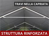 Capannone tenda PRO 3x6x2x2,82m, PVC, Grigio