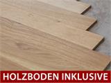 Holzpavillon mit Holzboden, 4,67x6,17x3,62m, 25m², Natur