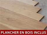 Abri en bois avec surplomb, Bertilo Amrum 3 Plus, 3,86x1,8x2,1m 