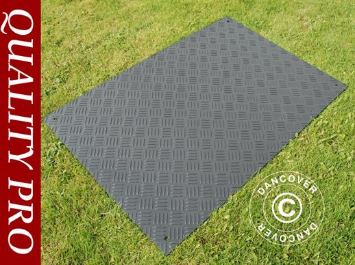 Plancher de réception et protection de sol dalle, 0,96 m², 80x120x0,6cm, noir, 1pcs