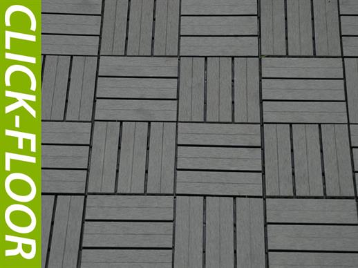 Decking tiles WPC Click-Floor, Squares, 30x30cm, 9 pcs/box, Grey ONLY 1 SET LEFT