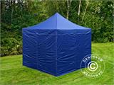 Faltzelt FleXtents Xtreme 50 3x3m Dunkeblau, mit 4 Seitenwänden