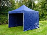 Tente pliante FleXtents Xtreme 50 3x3m Bleu foncé, avec 4 cotés