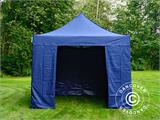 Faltzelt FleXtents Xtreme 50 3x3m Dunkeblau, mit 4 Seitenwänden