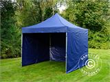 Faltzelt FleXtents Xtreme 50 3x3m Dunkeblau, mit 4 Seitenwänden