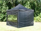 Tente Pliante FleXtents PRO 3x3m Noir, avec 4 cotés