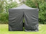 Pop up gazebo FleXtents PRO 3x3 m Black, incl. 4 sidewalls