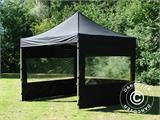 Tente Pliante FleXtents PRO 3x3m Noir, avec 4 cotés Tente Pliante FleXtents PRO 3x3m Noir, avec 4 cotés