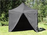 Faltzelt FleXtents PRO 3x3m Schwarz, mit 4 Seitenwänden