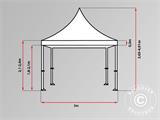Vouwtent/Easy up tent FleXtents PRO Peak Pagoda 3x3m Wit
