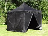 Tente Pliante FleXtents Xtreme 50 3x3m Noir, avec 4 cotés