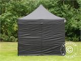 Gazebo pieghevole FleXtents Xtreme 50 3x3m Nero, inclusi 4 fianchi