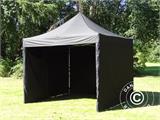 Gazebo pieghevole FleXtents Xtreme 50 3x3m Nero, inclusi 4 fianchi