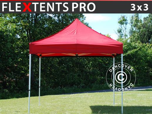 Vouwtent/Easy up tent FleXtents PRO 3x3m Rood