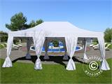 Quick-up telt FleXtents PRO 4x6m Hvit, inkl. dekorative gardiner