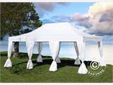 Tente Pliante FleXtents PRO 4x6m Blanc, avec 8 rideaux décoratifs