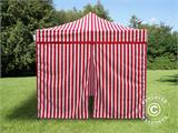 Vouwtent/Easy up tent FleXtents PRO 3x3m Gestreept, inkl. 4 zijwanden