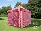 Gazebo pieghevole FleXtents PRO 3x3m Rigato, incl. 4 fianchi