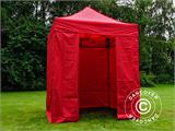 Tente pliante FleXtents PRO 2x2m Rouge, avec 4 cotés