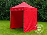 Vouwtent/Easy up tent FleXtents PRO 2x2m Rood, inkl. 4 zijwanden