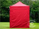 Faltzelt FleXtents PRO 2x2m Rot, mit 4 Seitenwänden