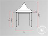 Tente pliante FleXtents PRO 2x2m Rouge, avec 4 cotés