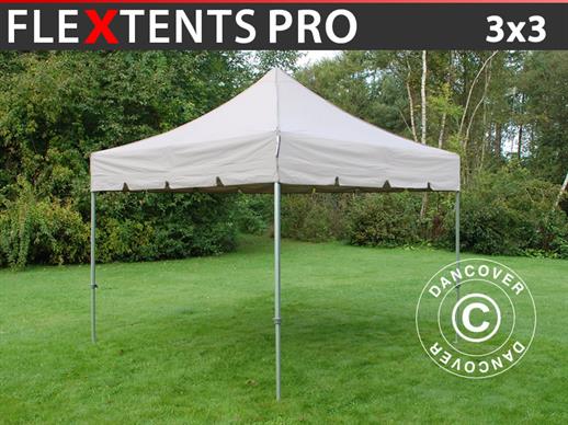 Vouwtent/Easy up tent FleXtents PRO "Peaked" 3x3m Latte