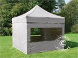 Carpa plegable FleXtents PRO "Peaked" 3x3m Latte, incl. 4 lados