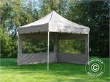 Prekybinė palapinė FleXtents PRO "Peaked" 3x3m Latte, įsk. 4 šonines sienas