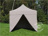 Vouwtent FleXtents PRO "Peaked" 3x3m Latte, inkl. 4 zijwanden