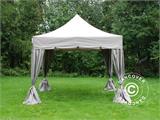 Tenda Dobrável FleXtents PRO  "Peaked" 3x3m Latte, incl. 4 cortinas decorativas