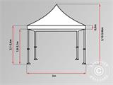 Quick-up telt FleXtents PRO "Peaked" 3x3m Latte, inkl. 4 dekorative gardiner