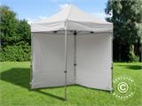 Faltzelt FleXtents PRO 2x2m Weiß, mit 4 Seitenwänden